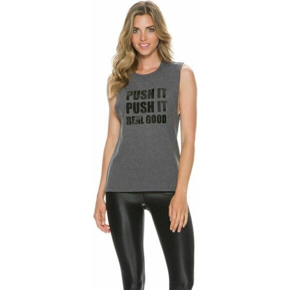 Stylestalker Women's Push It Casual Muscle Tee Size M Charcoal Grey - Picture 3 of 8